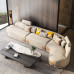 Sofa da sang trọng nhẹ của Ý da bò lớp đầu tiên đơn giản, hiện đại, thiết kế cong sofa phòng khách căn hộ lớn kết hợp