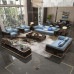 Sofa da sang trọng nhẹ nhàng hiện đại Nhà thiết kế người Ý cao cấp Bentley biệt thự lớn sang trọng kéo nút kết hợp sofa
