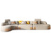 Sofa da sang trọng nhẹ của Ý da bò lớp đầu tiên đơn giản, hiện đại, thiết kế cong sofa phòng khách căn hộ lớn kết hợp