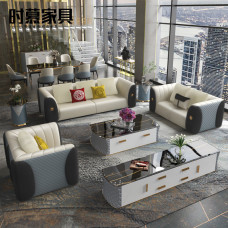 Sofa da sang trọng nhẹ nhàng hậu hiện đại phong cách Hồng Kông lớn nhỏ biệt thự cao cấp sang trọng mẫu phòng nội thất Bentley kết hợp