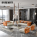 Sofa da sang trọng hiện đại nhẹ nhàng phím đàn piano tối giản kiểu Ý biệt thự sang trọng cao cấp căn hộ lớn kết hợp sofa thẳng