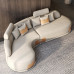 Sofa da sang trọng nhẹ của Ý da bò lớp đầu tiên đơn giản, hiện đại, thiết kế cong sofa phòng khách căn hộ lớn kết hợp