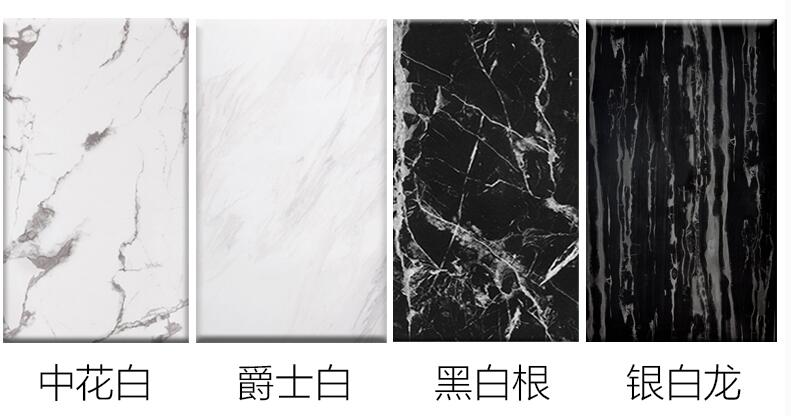 Bàn ăn đá cẩm thạch kết hợp ghế hình chữ nhật bàn ăn inox gia đình nhỏ