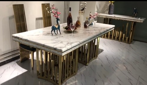 bàn ăn bằng đá cẩm thạch hình chữ nhật Comedor Sillas De Comedor Mesa Comedor Muebles De Madera Jantar Ghế Vàng Bắc Âu