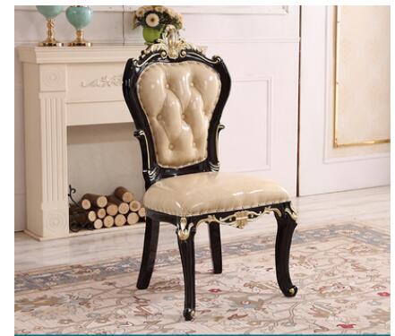 Châu Âu Bàn Ăn Tròn Kết Hợp Sang Trọng Gỗ Mun Ánh Sáng Sang Trọng Tất Cả Gỗ Chắc Chắn Chạm Khắc Đá Cẩm Thạch Bàn Ăn Ghế Mỹ Famil