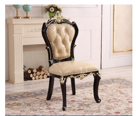 Châu Âu Bàn Ăn Tròn Kết Hợp Sang Trọng Gỗ Mun Ánh Sáng Sang Trọng Tất Cả Gỗ Chắc Chắn Chạm Khắc Đá Cẩm Thạch Bàn Ăn Ghế Mỹ Famil