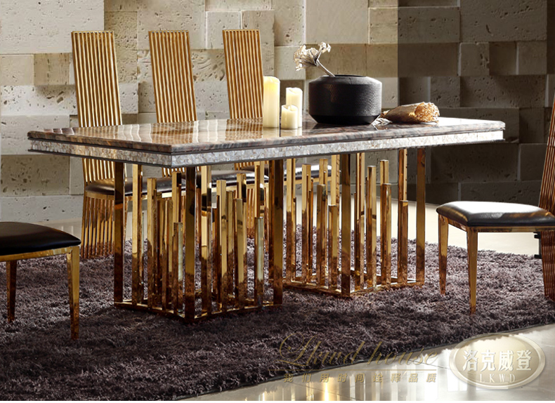 bàn ăn bằng đá cẩm thạch hình chữ nhật Comedor Sillas De Comedor Mesa Comedor Muebles De Madera Jantar Ghế Vàng Bắc Âu