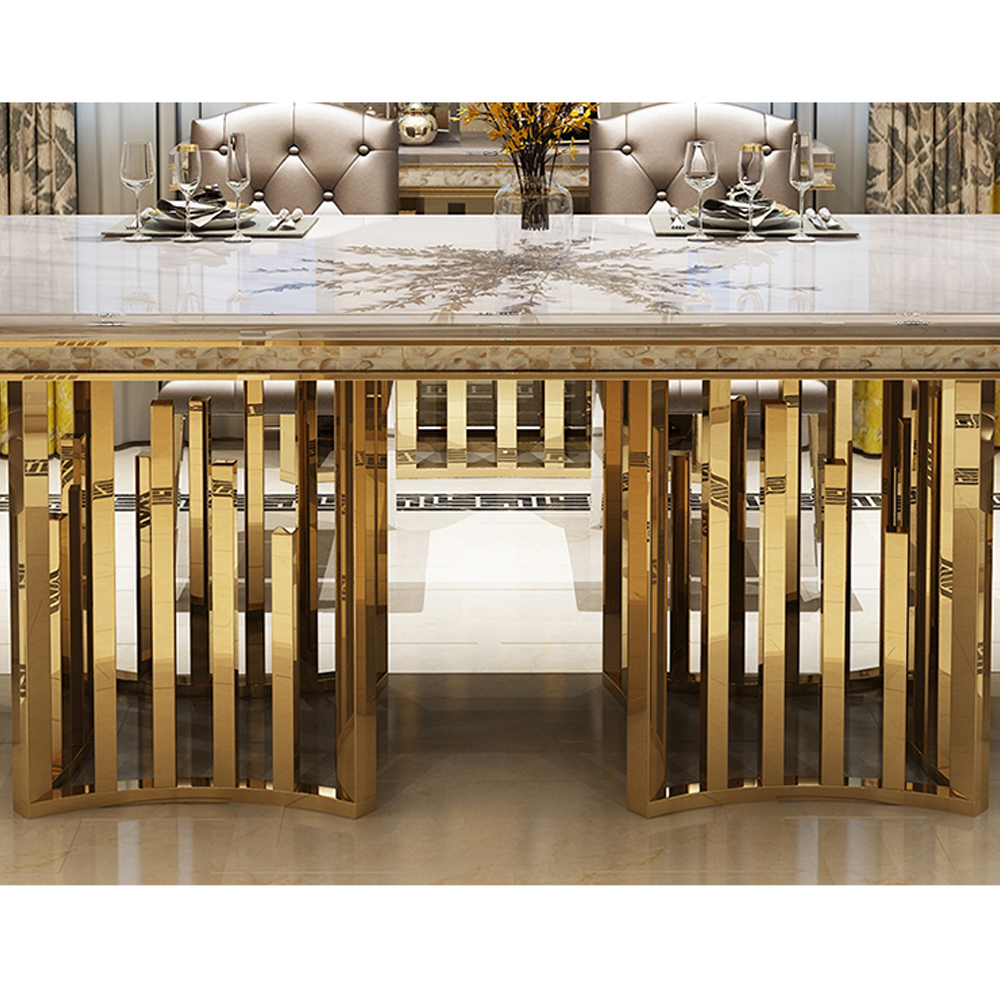 bàn ăn bằng đá cẩm thạch hình chữ nhật Comedor Sillas De Comedor Mesa Comedor Muebles De Madera Jantar Ghế Vàng Bắc Âu