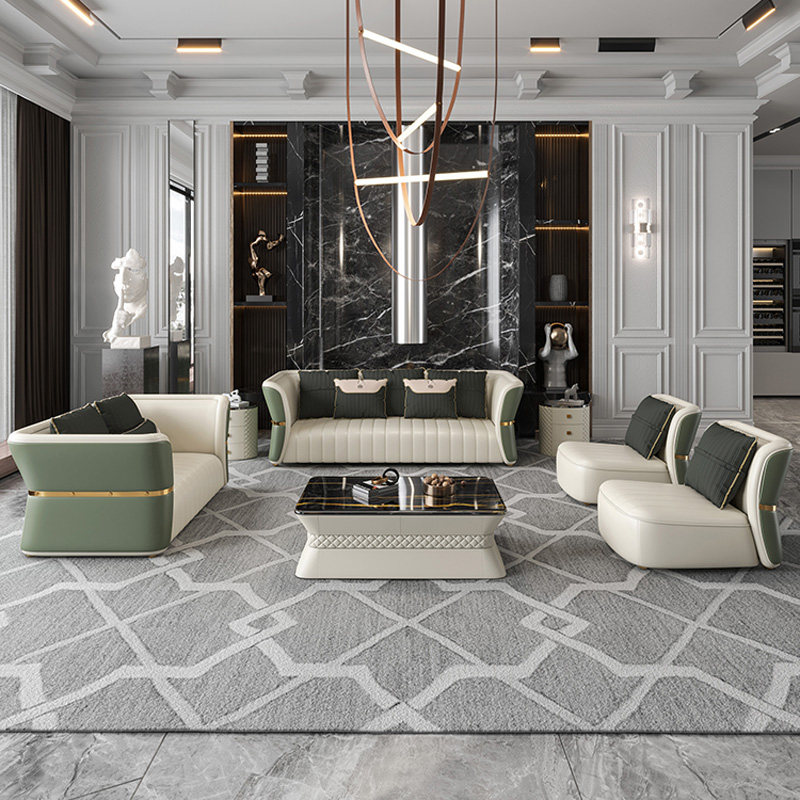 Sofa da sang trọng hiện đại nhẹ nhàng phím đàn piano tối giản kiểu Ý biệt thự sang trọng cao cấp căn hộ lớn kết hợp sofa thẳng
