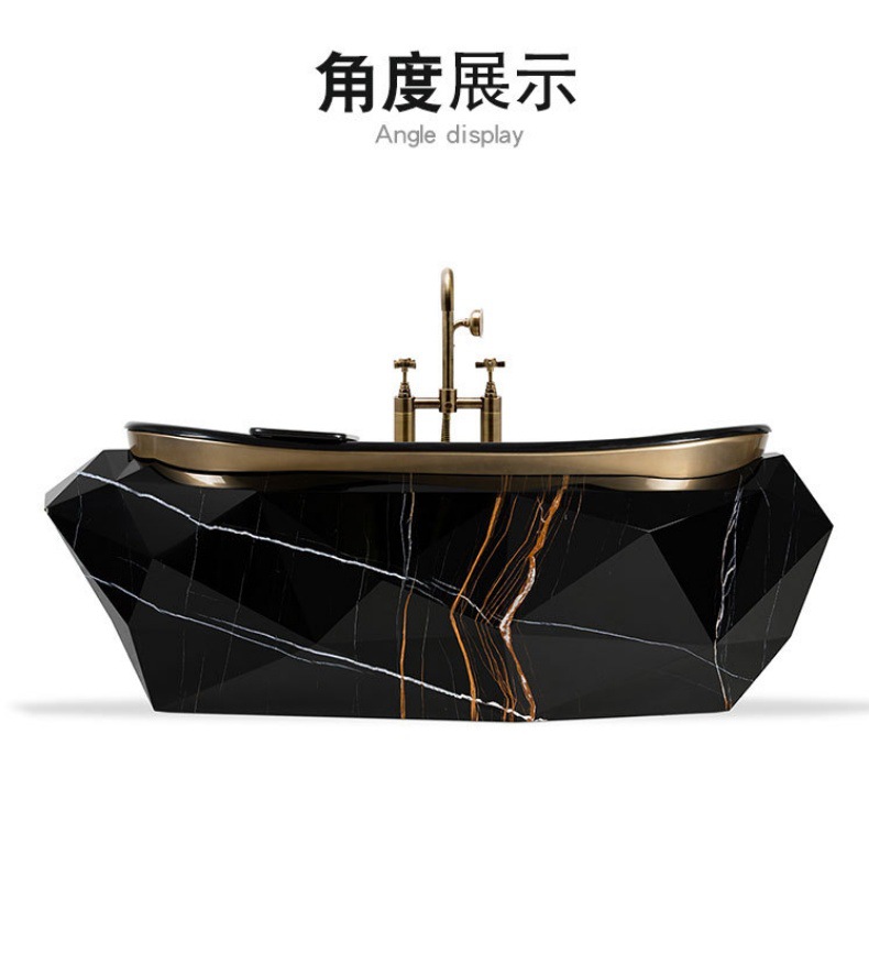 Biệt thự nhà sang trọng bồn tắm dành cho người lớn hình dạng đặc biệt bằng thép không gỉ acrylic phong cách nghệ thuật độc lập phong cách thiết kế