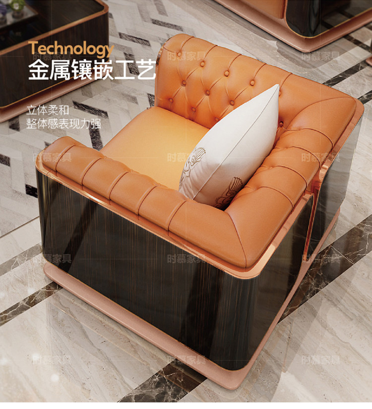 Sofa da sang trọng nhẹ nhàng hiện đại Nhà thiết kế người Ý cao cấp Bentley biệt thự lớn sang trọng kéo nút kết hợp sofa