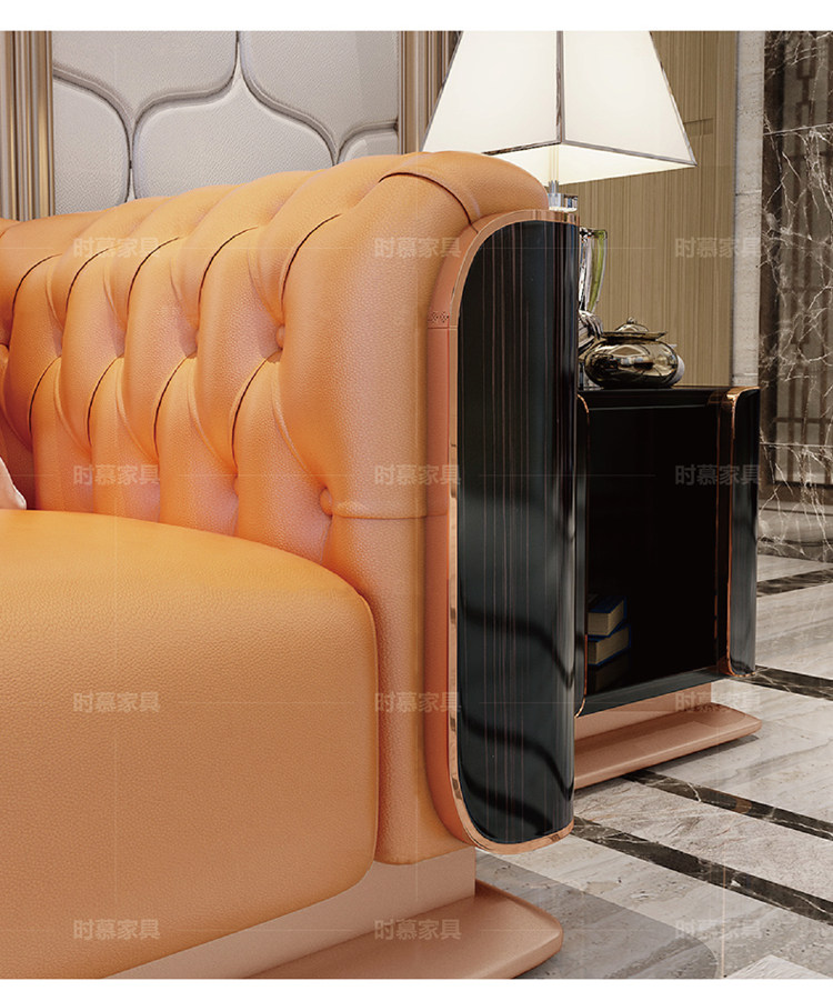 Sofa da sang trọng nhẹ nhàng hiện đại Nhà thiết kế người Ý cao cấp Bentley biệt thự lớn sang trọng kéo nút kết hợp sofa