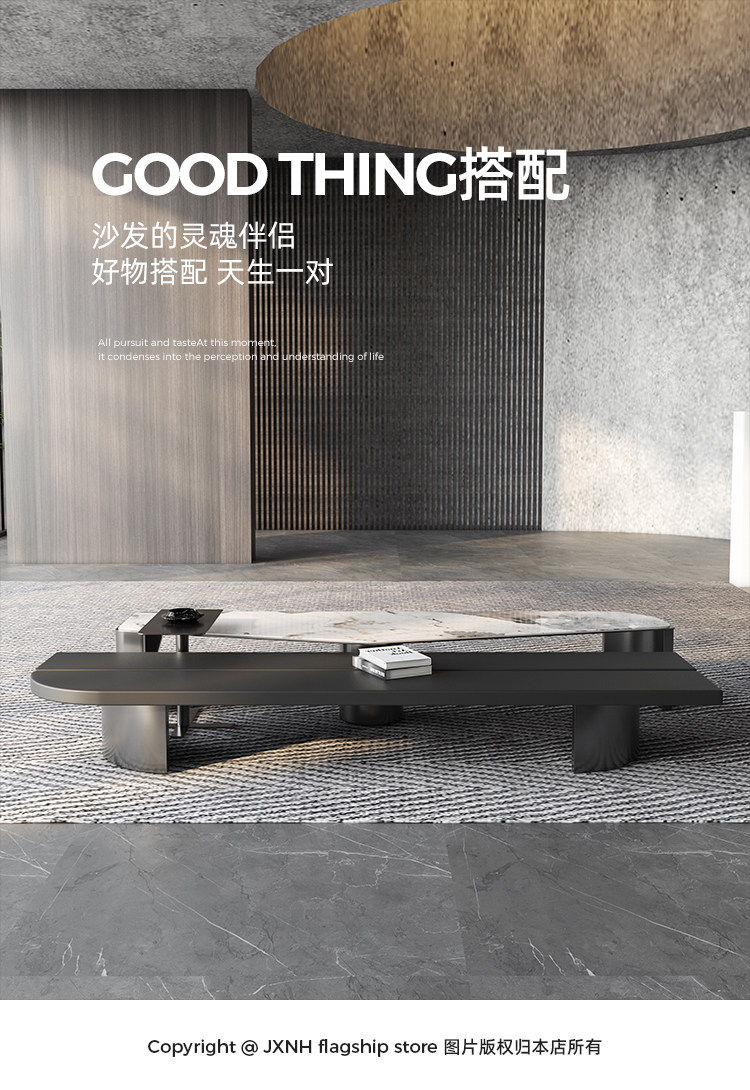 Sofa da sang trọng nhẹ của Ý da bò lớp đầu tiên đơn giản, hiện đại, thiết kế cong sofa phòng khách căn hộ lớn kết hợp
