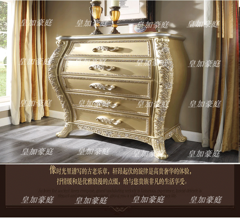 Giường Châu Âu sang trọng bằng gỗ nguyên khối giường đôi nội thất phòng ngủ chính tùy chỉnh cung điện Pháp gỗ nguyên khối chạm khắc giường cưới