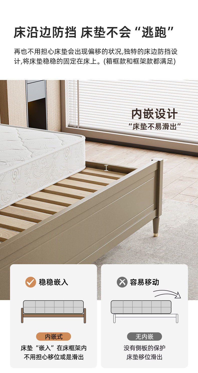 Giường gỗ nguyên khối của Anh và Mỹ Giường cưới đôi 1,8 mét Giường da mềm lưu trữ 1,5 mét ánh sáng hiện đại Phòng ngủ chính sang trọng Giường cỡ King