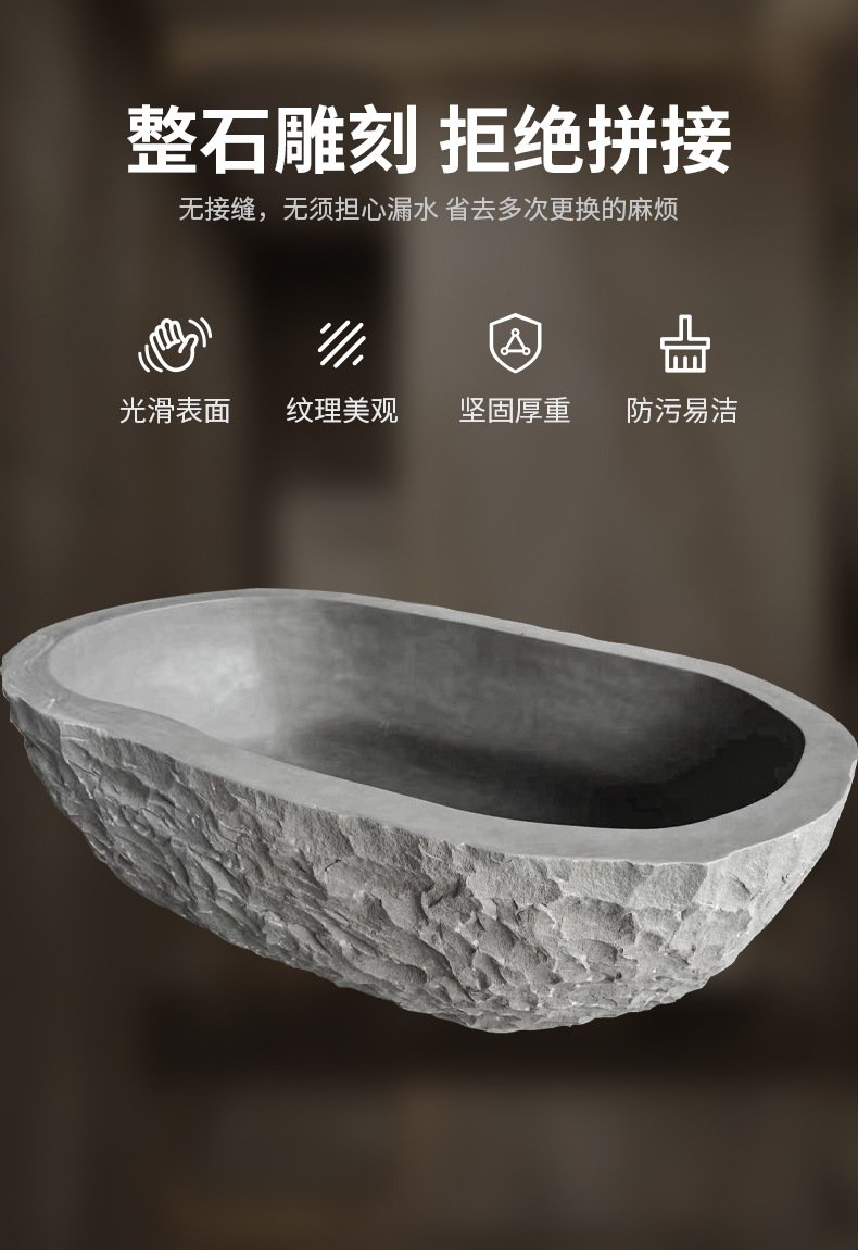 Khách sạn B&B biệt thự bồn tắm bằng đá cẩm thạch tự nhiên mờ đôi khách sạn hình bầu dục một mảnh