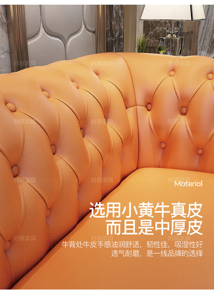 Sofa da sang trọng nhẹ nhàng hiện đại Nhà thiết kế người Ý cao cấp Bentley biệt thự lớn sang trọng kéo nút kết hợp sofa