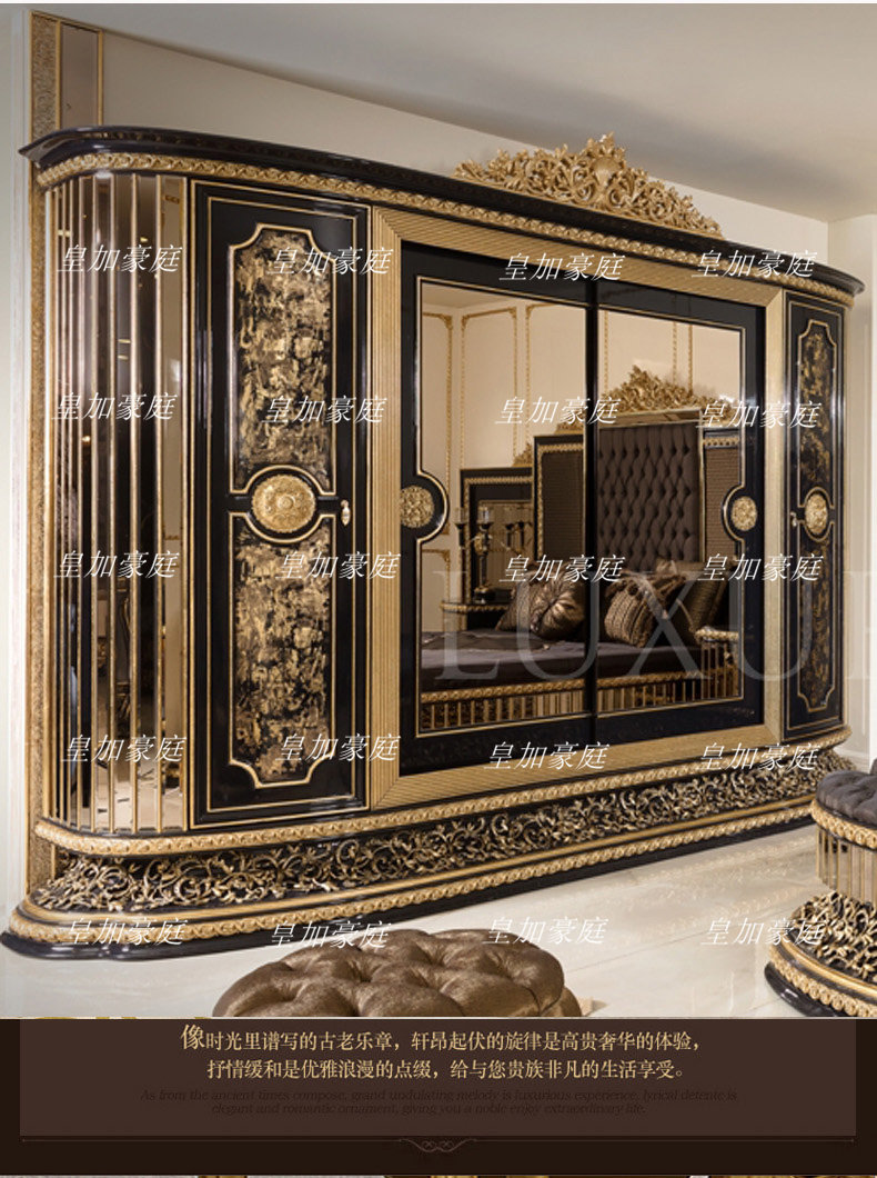 Giường Châu Âu sang trọng phòng master giường lưng lớn phòng ngủ master gỗ nguyên khối giường cưới cao cấp sang trọng phòng ngủ master giường king