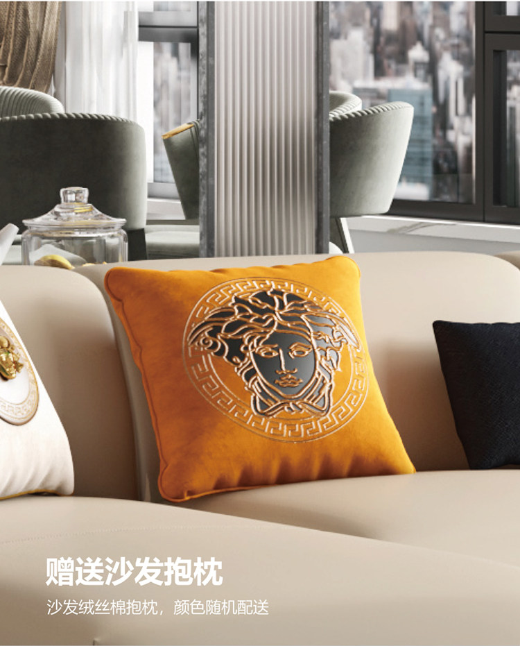 Ghế sofa da sang trọng hiện đại nhẹ nhàng phòng khách phong cách Ý căn hộ lớn thiết kế biệt thự cao cấp Mỹ dãy thẳng kết hợp mới