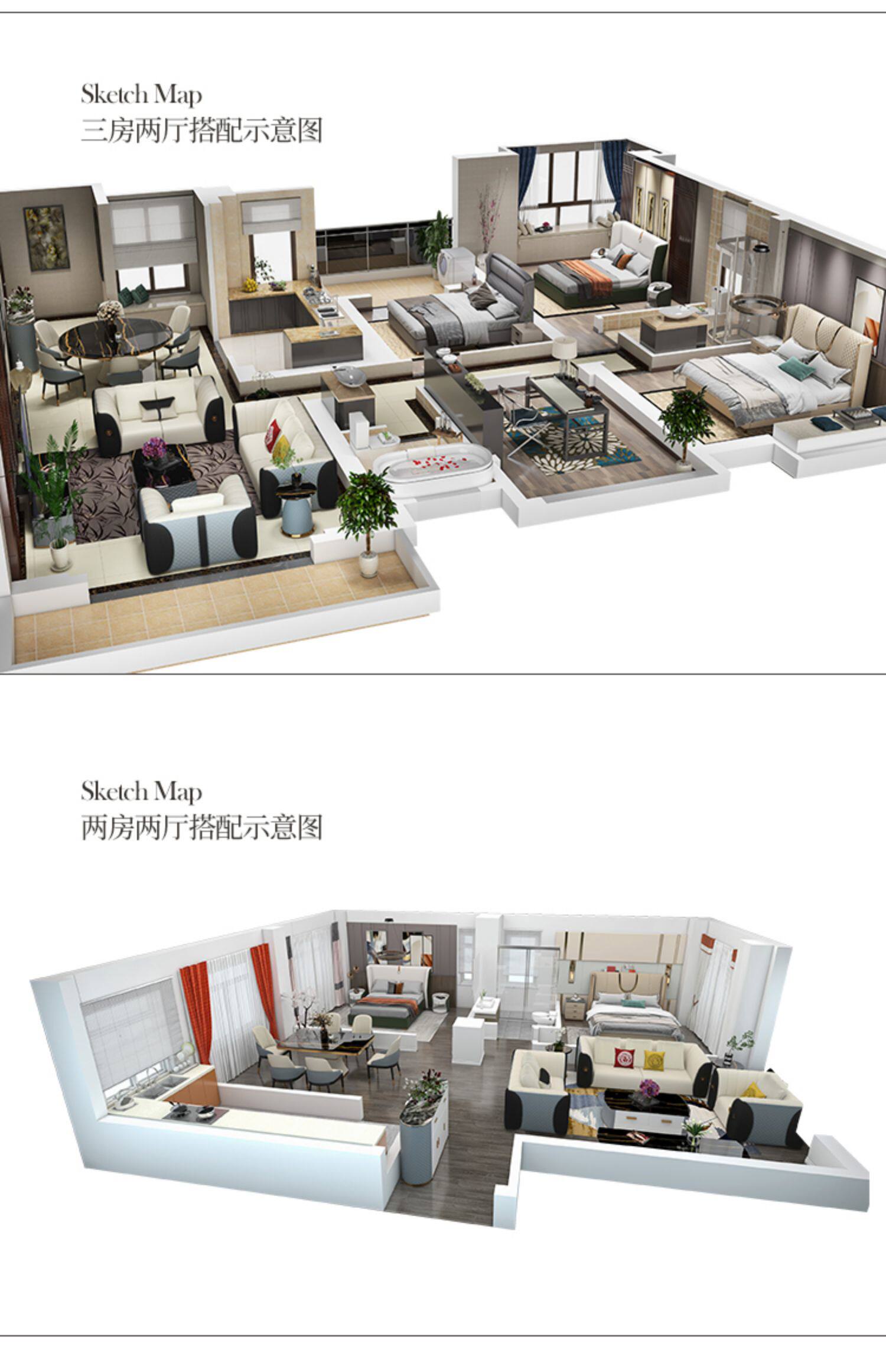 Sofa da sang trọng nhẹ nhàng hậu hiện đại phong cách Hồng Kông lớn nhỏ biệt thự cao cấp sang trọng mẫu phòng nội thất Bentley kết hợp