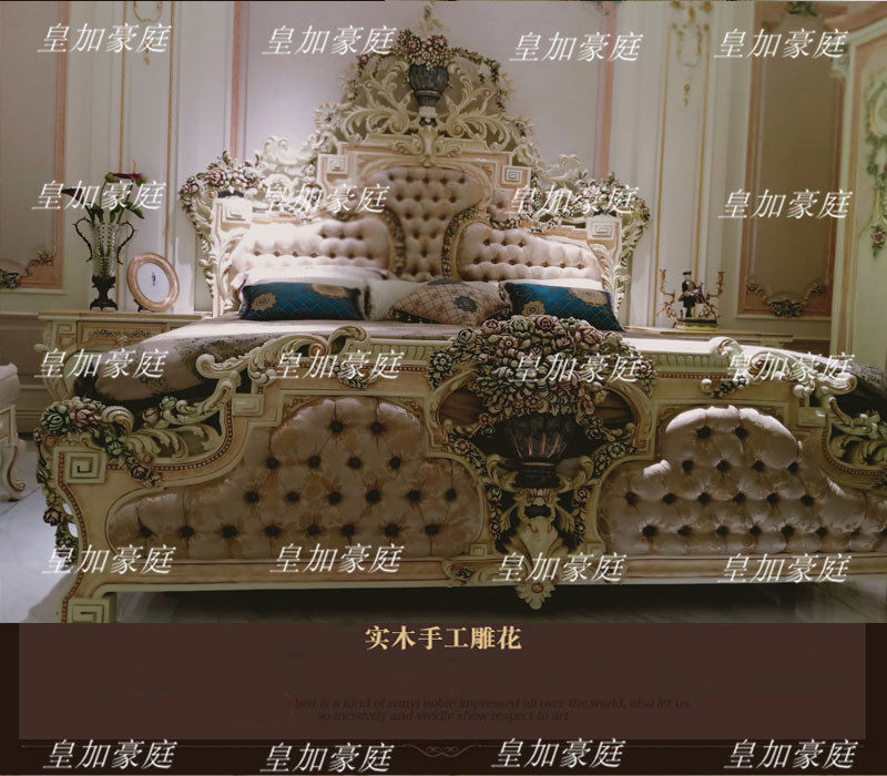 Giường Phòng ngủ chính sang trọng theo phong cách Ý giường ngủ chạm khắc gỗ nguyên khối biệt thự nội thất cao cấp thiết kế chính giường đôi tùy chỉnh
