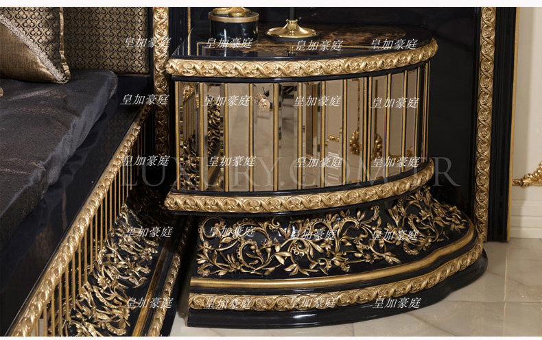Giường Châu Âu sang trọng phòng master giường lưng lớn phòng ngủ master gỗ nguyên khối giường cưới cao cấp sang trọng phòng ngủ master giường king