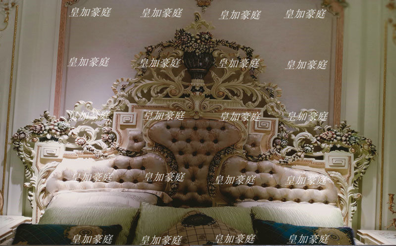 Giường Phòng ngủ chính sang trọng theo phong cách Ý giường ngủ chạm khắc gỗ nguyên khối biệt thự nội thất cao cấp thiết kế chính giường đôi tùy chỉnh