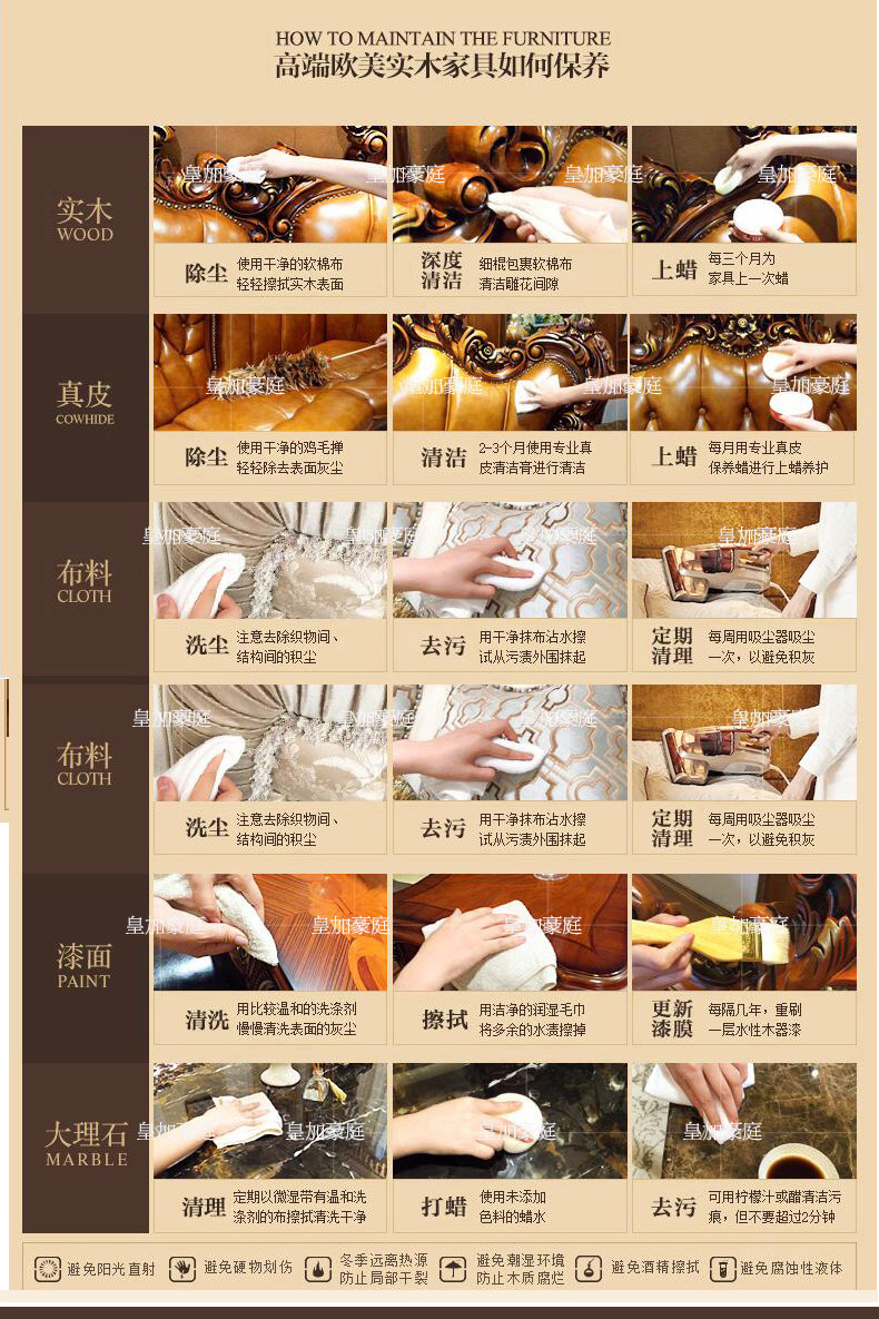 Giường Châu Âu gỗ chắc chắn giường đôi sang trọng giường vua 1.8 mét biệt thự nội thất phòng ngủ chính cung điện Pháp giường