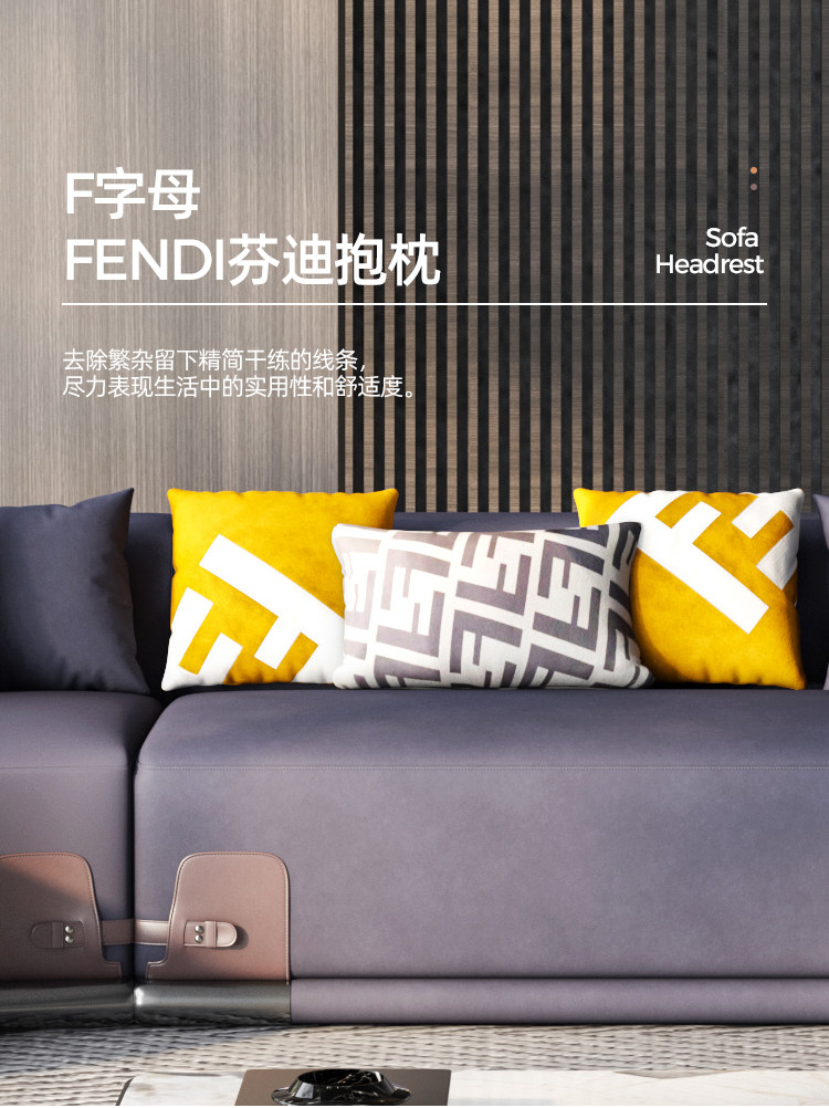 Sofa da sang trọng nhẹ của Ý da bò lớp đầu tiên đơn giản, hiện đại, thiết kế cong sofa phòng khách căn hộ lớn kết hợp