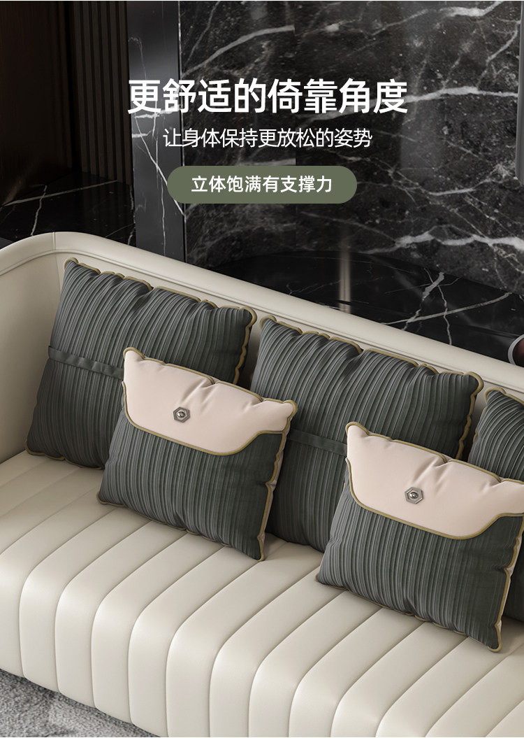 Sofa da sang trọng hiện đại nhẹ nhàng phím đàn piano tối giản kiểu Ý biệt thự sang trọng cao cấp căn hộ lớn kết hợp sofa thẳng