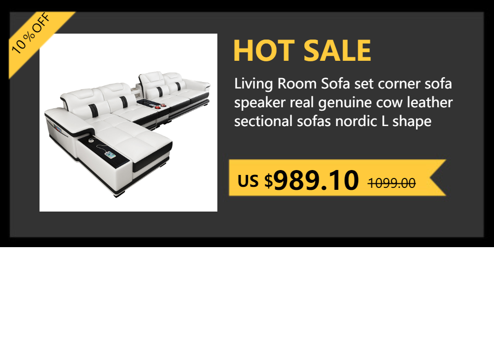 Sofa phòng khách sang trọng MANBAS Sofa da thật Ý có loa Bluetooth, USB và đèn LED + Bàn cà phê, Chân đế TV