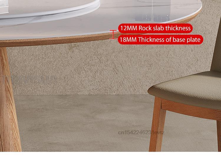 Bộ phòng ăn bằng gỗ Tấm đá ổn định 12 mm và độ dày 18mm của tấm đế Bàn bếp tròn Bàn bếp tròn có bàn xoay 360 °