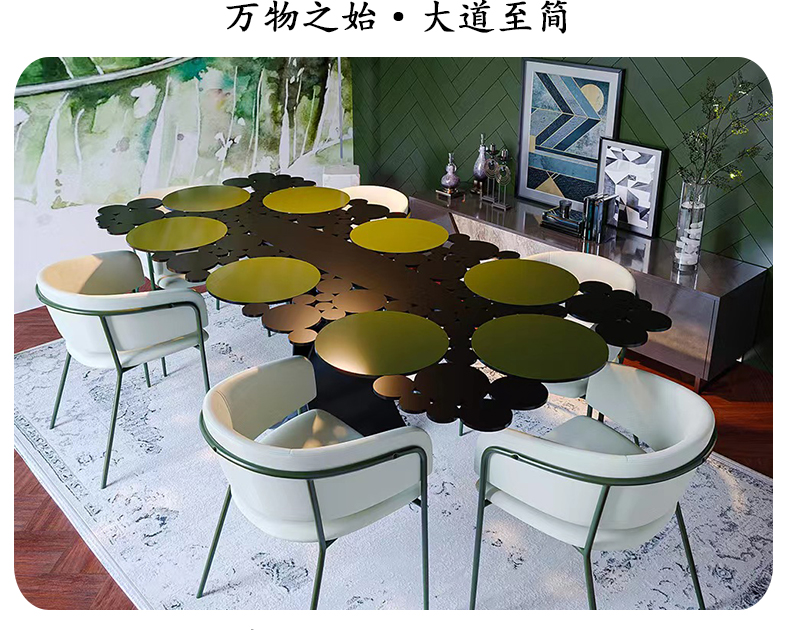 Bàn ăn nghệ thuật inox sang trọng nhẹ của Ý nhà lớn thiết kế bàn ăn kim loại cao cấp nhà hình chữ nhật