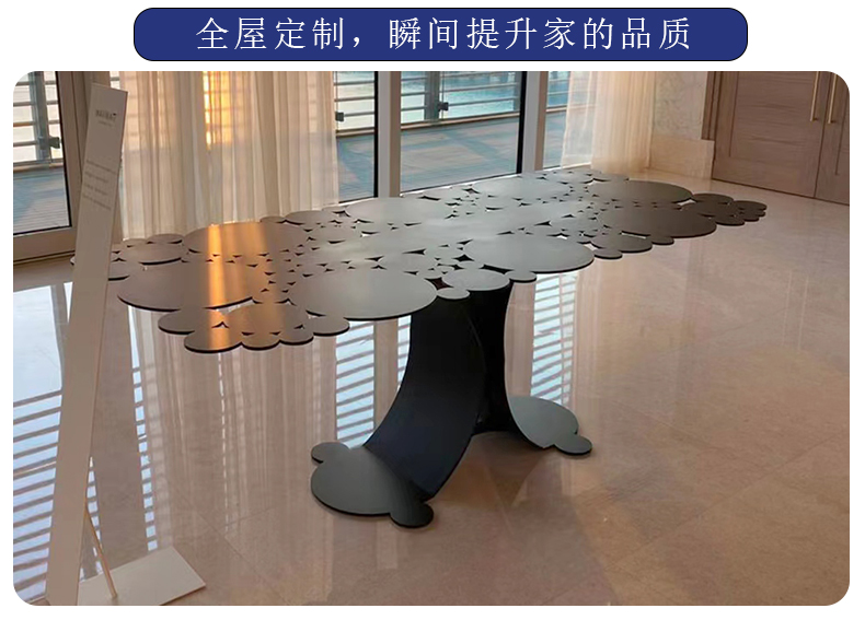 Bàn ăn nghệ thuật inox sang trọng nhẹ của Ý nhà lớn thiết kế bàn ăn kim loại cao cấp nhà hình chữ nhật
