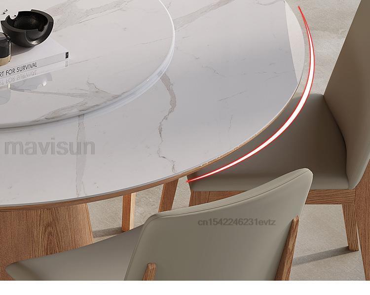 Bộ phòng ăn bằng gỗ Tấm đá ổn định 12 mm và độ dày 18mm của tấm đế Bàn bếp tròn Bàn bếp tròn có bàn xoay 360 °