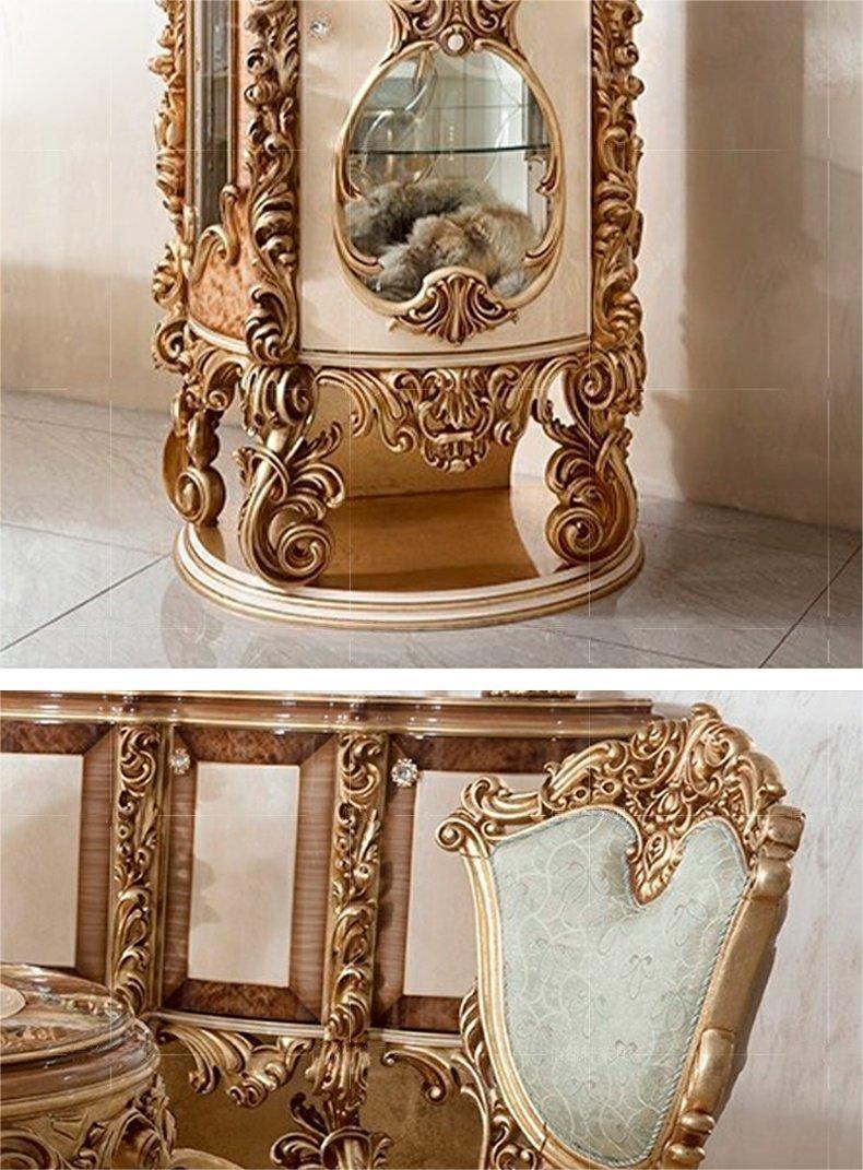 Nhà hàng sang trọng theo phong cách Baroque của Ý với tủ đựng cơm bàn ghế chạm khắc bằng tay palazzo