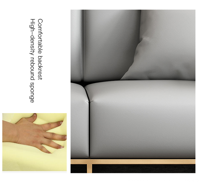 Màu Xám Mặt Cắt Sofa Đôi Ba Người Ghế Đèn Phòng Khách Cao Cấp Sofa Da Mềm Mại Ghế Bành Nội Thất Gia Đình