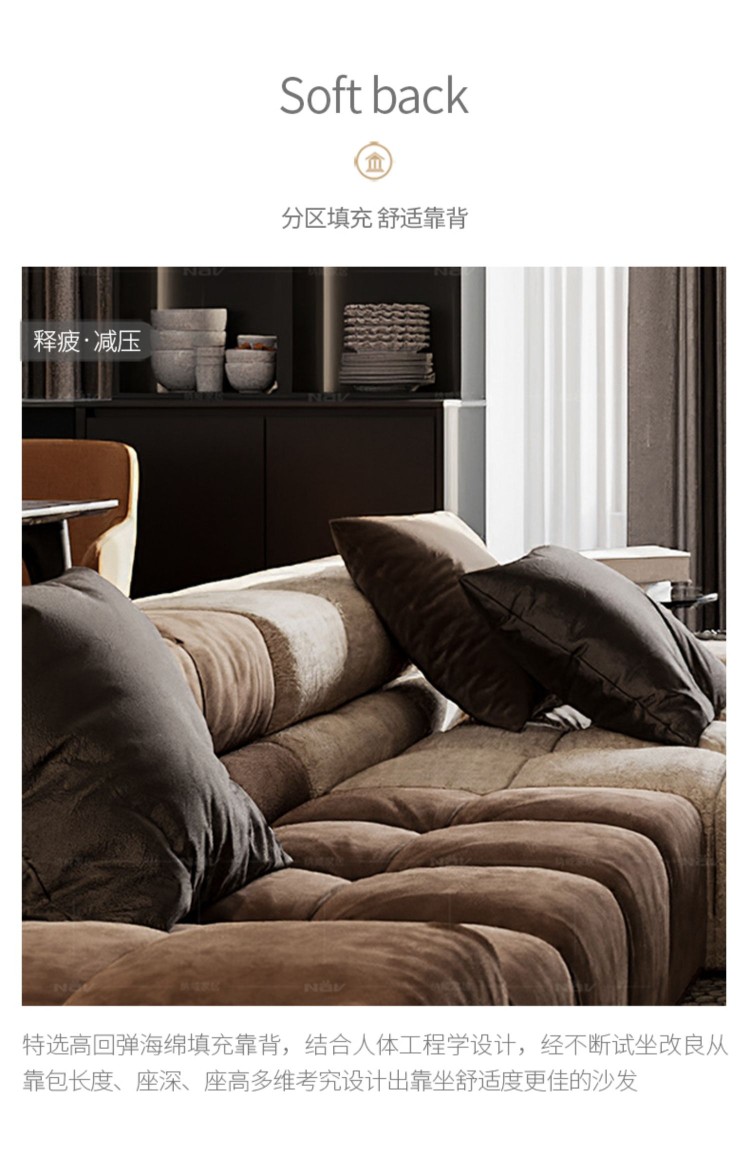 Công nghệ tối giản của Ý vải nhẹ ghế sofa nghệ thuật kích thước quá lớn nội thất phòng khách gia đình của tem bưu chính safa