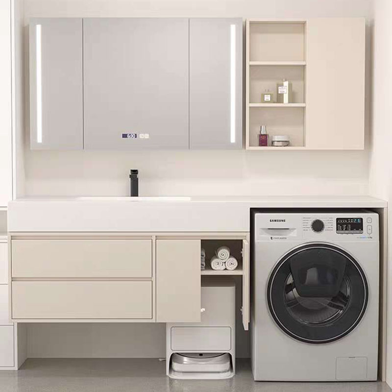Gỗ Trắng Tủ Phòng Tắm Cao Cấp Bắc Âu Vệ Sinh Ngăn Kéo Phòng Tắm Vanity Mirror Treo Tường Armoir Salle De Bain Trang Trí