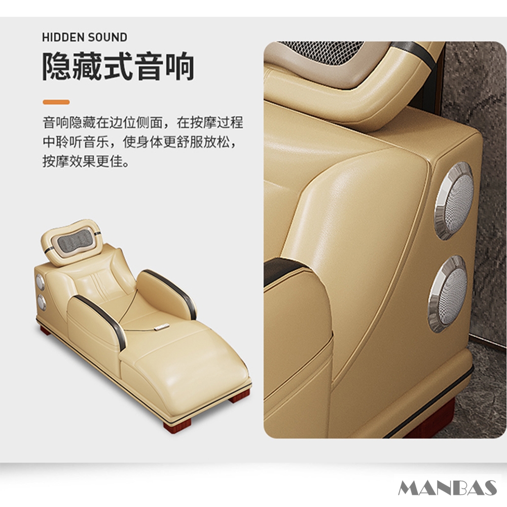 Sofa da thật hình chữ L sang trọng có loa Bluetooth – Ghế sofa da Ý phòng khách MANBAS có massage