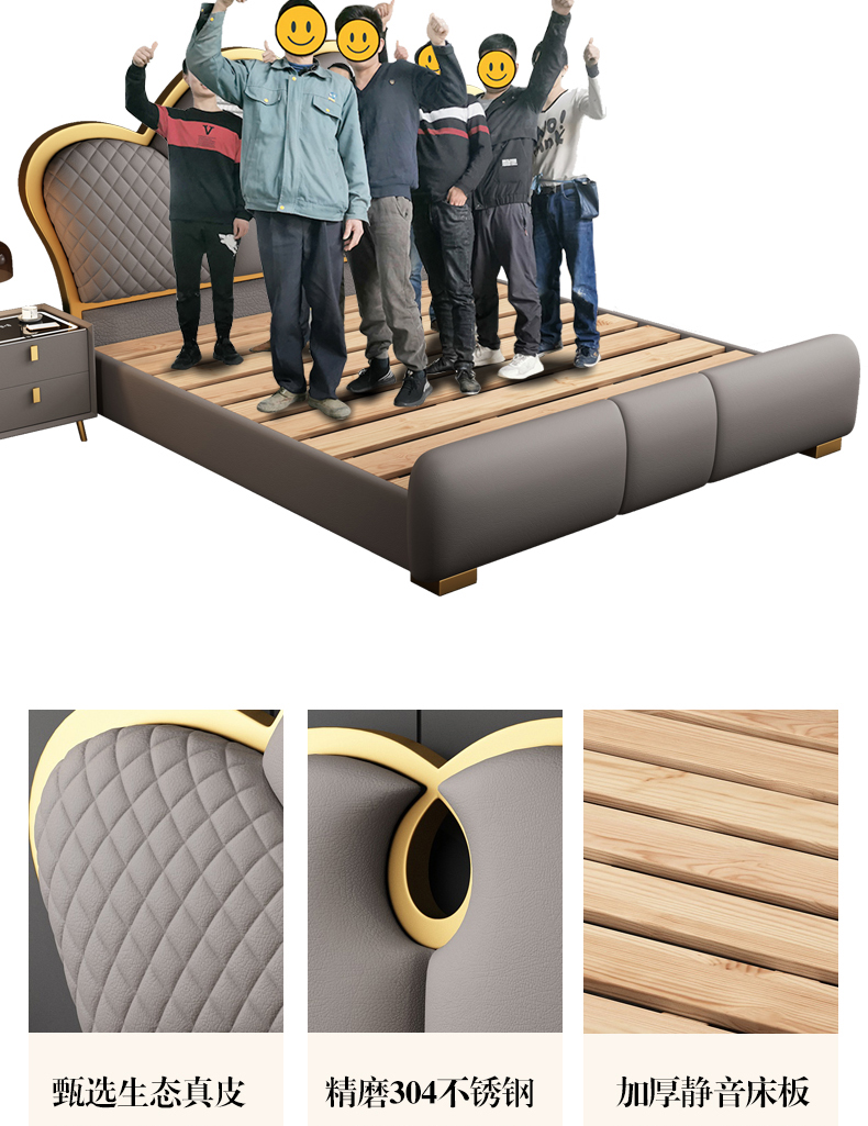Ngôi Nhà sang trọng Giường Đôi King Size Bắc Âu Hiện Đại Phòng Khách Khung Giường Đôi Đôi Công Chúa Cama Hôn Nhân Nội Thất Phòng Ngủ