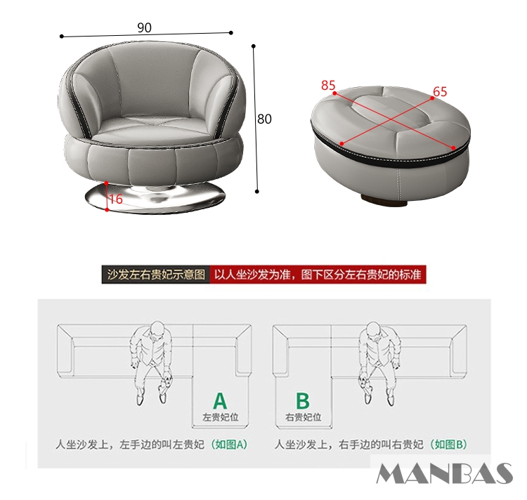Sofa da thật hình chữ L sang trọng có loa Bluetooth – Ghế sofa da Ý phòng khách MANBAS có massage