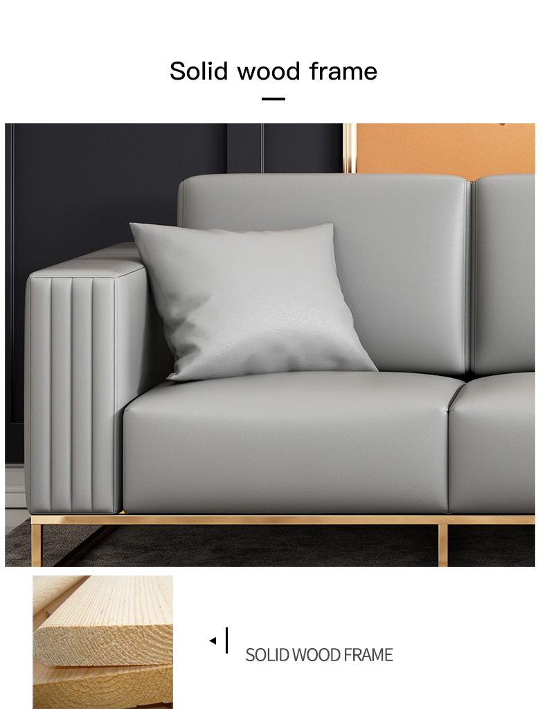 Màu Xám Mặt Cắt Sofa Đôi Ba Người Ghế Đèn Phòng Khách Cao Cấp Sofa Da Mềm Mại Ghế Bành Nội Thất Gia Đình