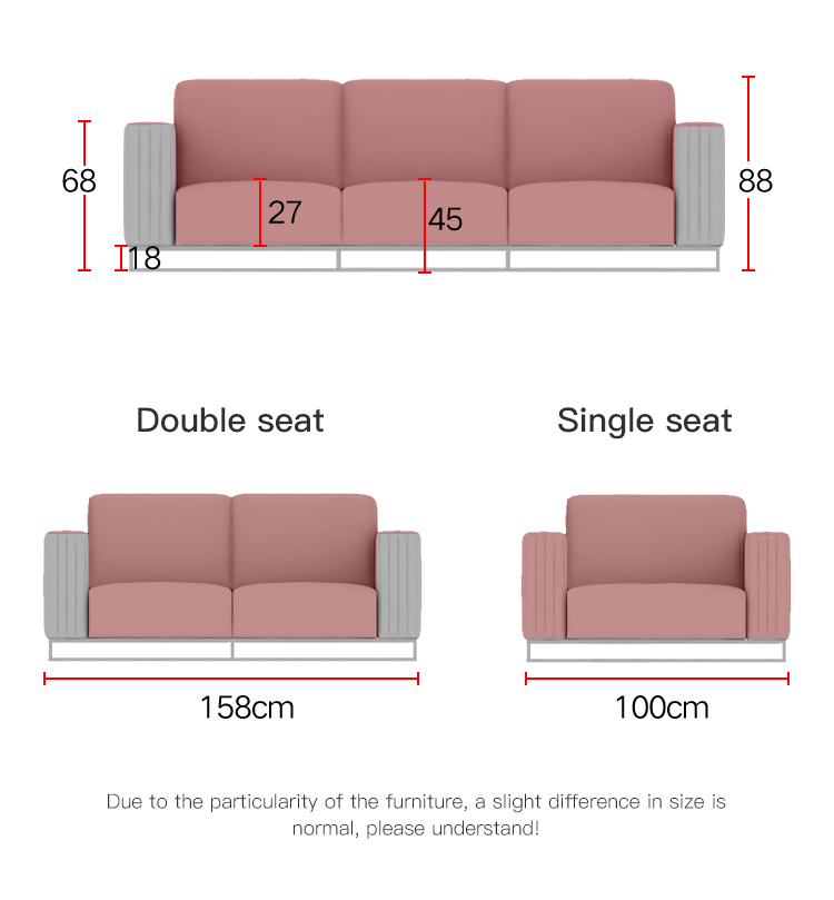 Màu Xám Mặt Cắt Sofa Đôi Ba Người Ghế Đèn Phòng Khách Cao Cấp Sofa Da Mềm Mại Ghế Bành Nội Thất Gia Đình