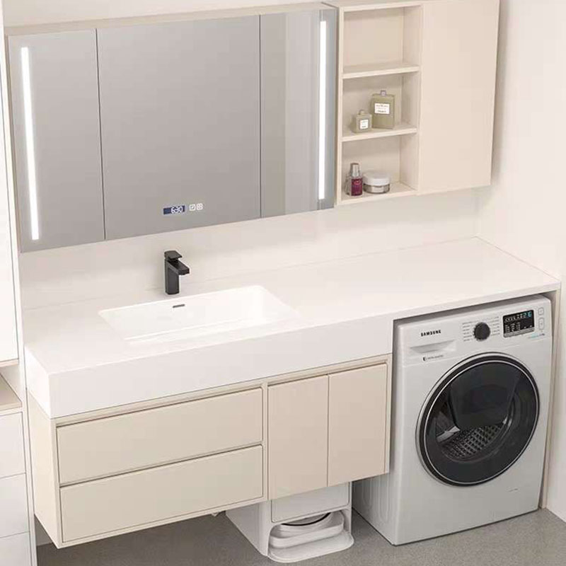 Gỗ Trắng Tủ Phòng Tắm Cao Cấp Bắc Âu Vệ Sinh Ngăn Kéo Phòng Tắm Vanity Mirror Treo Tường Armoir Salle De Bain Trang Trí