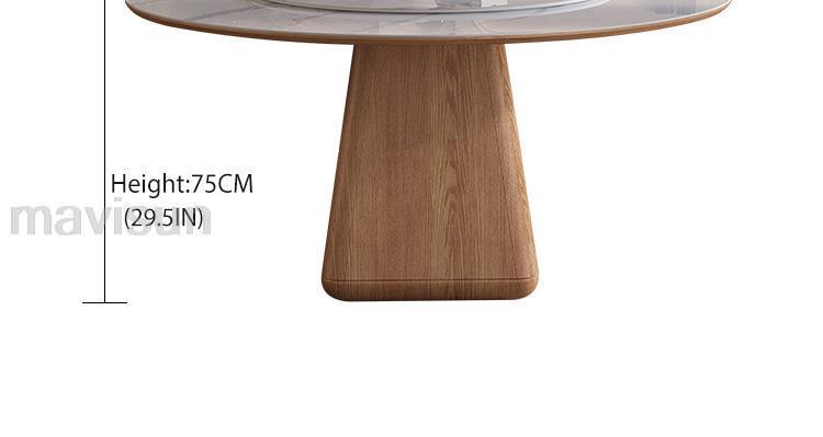 Bộ phòng ăn bằng gỗ Tấm đá ổn định 12 mm và độ dày 18mm của tấm đế Bàn bếp tròn Bàn bếp tròn có bàn xoay 360 °