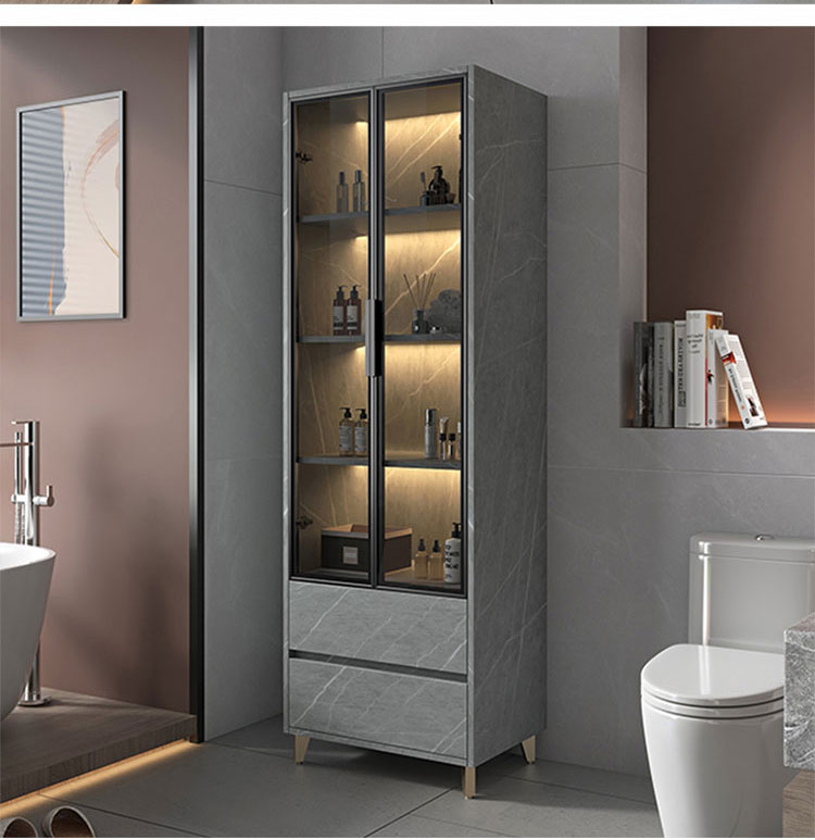 Tủ Phòng Tắm Đá Phiến Một Lưu Vực Hiện Đại Tối Giản Chắc Chắn Tủ Đồ Nội Thất Cao Cấp Tiêu Chuẩn Quốc Gia Gỗ Bồn Rửa Bồn Cầu Wa
