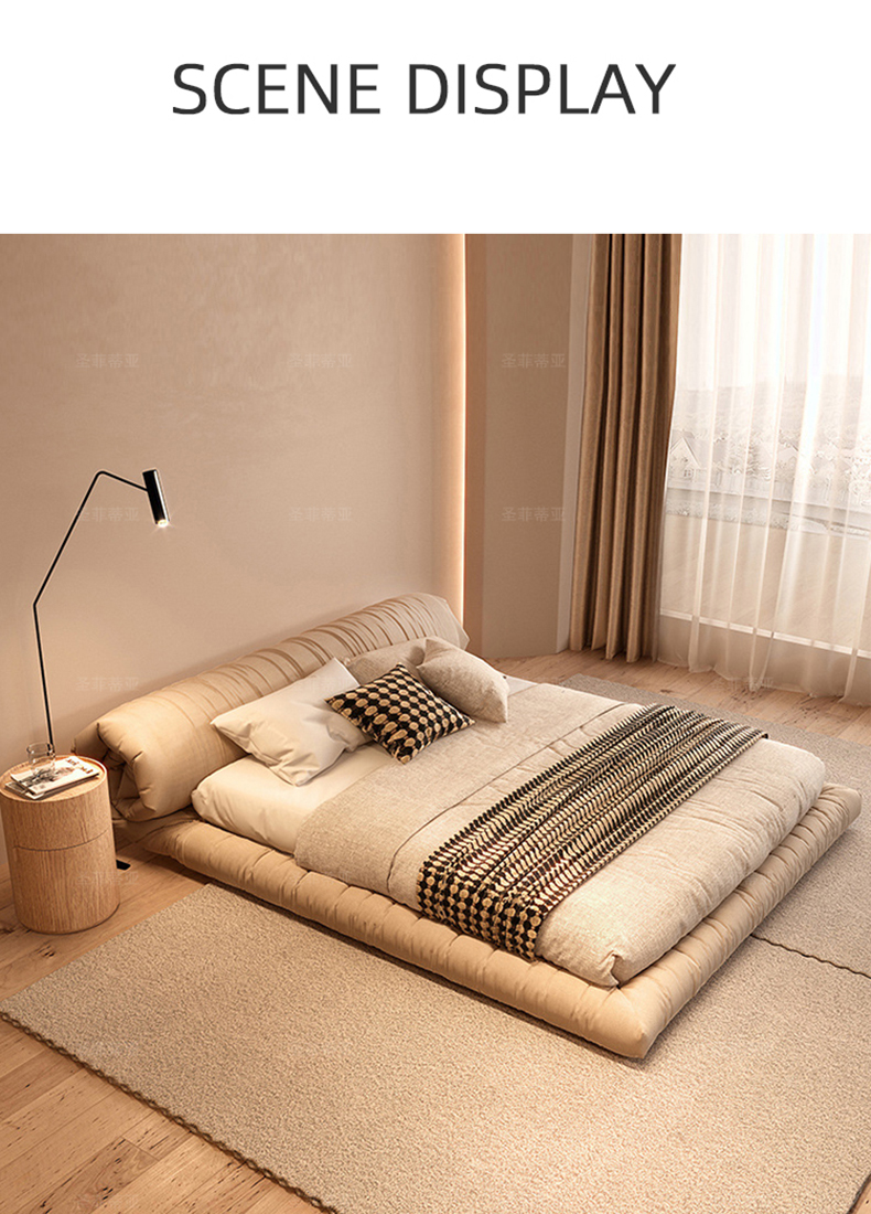 King Size Giường hiện đại Bộ giường cỡ Queen Nội thất Bộ nội thất phòng ngủ Ý Bộ giường đôi có đầu giường Nệm Nội thất gia đình