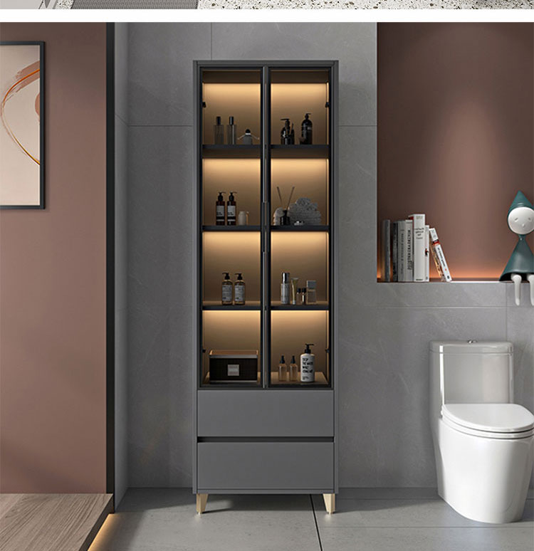 Tủ Phòng Tắm Đá Phiến Một Lưu Vực Hiện Đại Tối Giản Chắc Chắn Tủ Đồ Nội Thất Cao Cấp Tiêu Chuẩn Quốc Gia Gỗ Bồn Rửa Bồn Cầu Wa