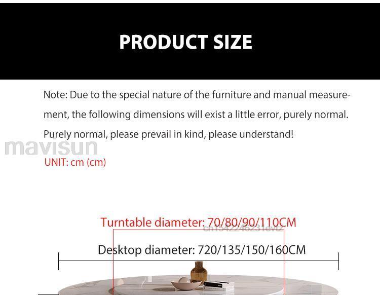 Bộ phòng ăn bằng gỗ Tấm đá ổn định 12 mm và độ dày 18mm của tấm đế Bàn bếp tròn Bàn bếp tròn có bàn xoay 360 °